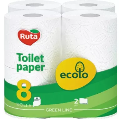 Туалетний папір Ecolo двошаровий 8 штук
